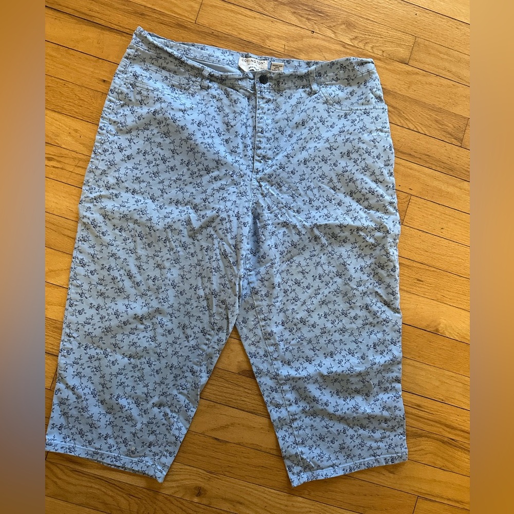 Covington Light Blue Floral Stretch Pants